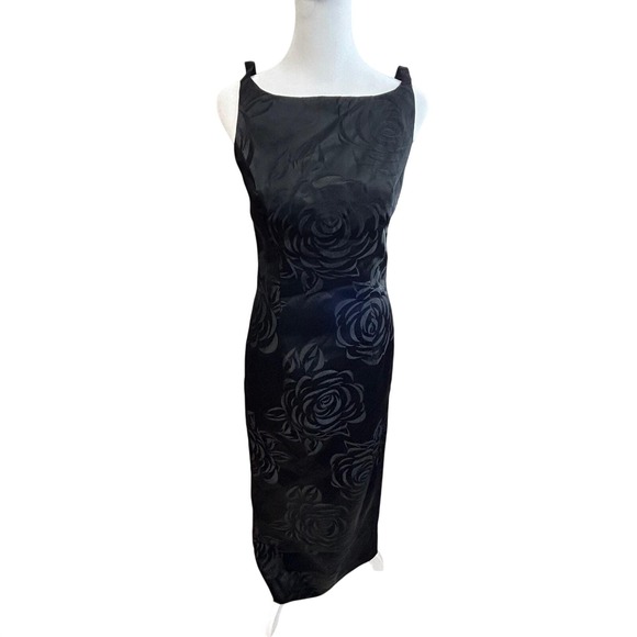 A-list by Wrapper Dresses & Skirts - A list by Wrapper‎ 7 Black Rose Jacquard Sheath Maxi Dress Formal Evening Y2K
